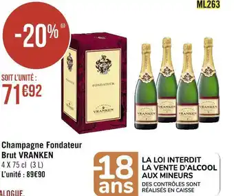 Géant Casino Vranken champagne fondateur brut offre
