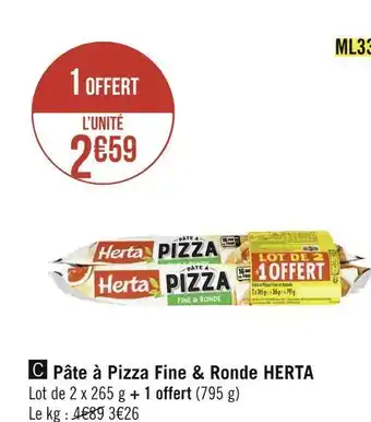 Herta pâte à pizza fine & ronde