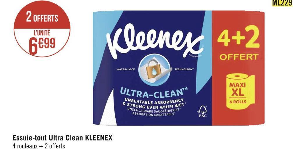 Promo Kleenex essuietout ultra clean chez Géant Casino