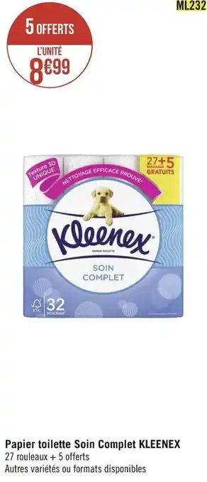 Géant Casino Kleenex papier toilette soin complet offre