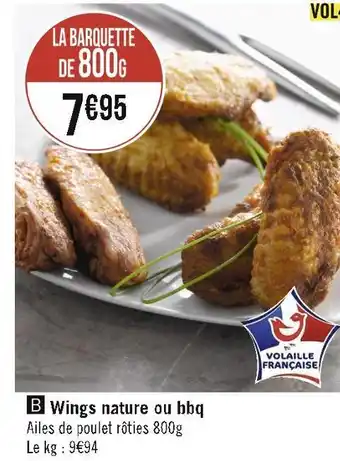 Géant Casino Wings nature ou bbq offre