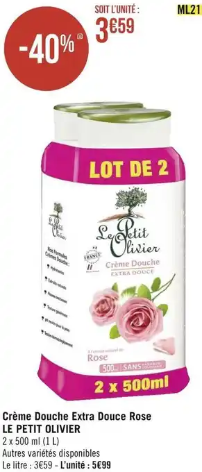 Le petit olivier crème douche extra douce rose