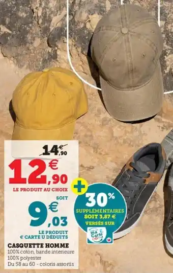 Hyper U Casquette homme offre