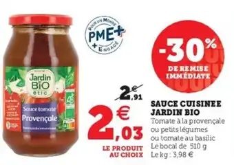 Hyper U Sauce cuisinee JARDIN BIO offre