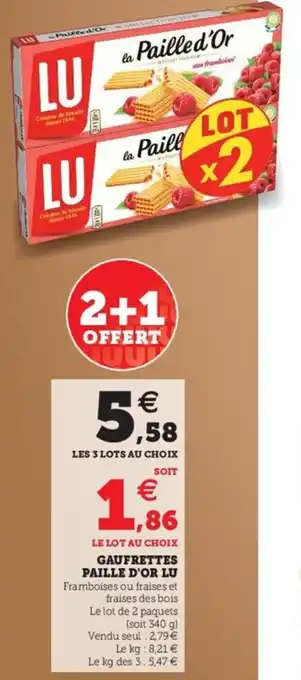 Hyper U Gaufrettes paille d'or LU offre