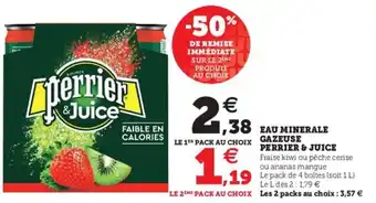 Hyper U Eau minerale gazeuse PERRIER & JUICE offre