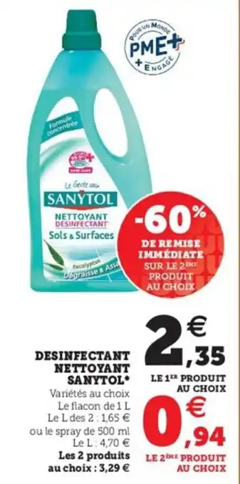 Hyper U Desinfectant nettoyant SANYTOL offre