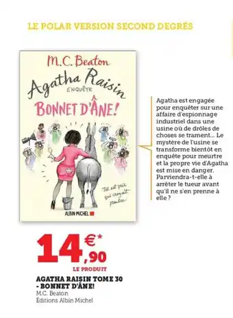 Hyper U Agatha raisin tone 30 -bonnet d'ane offre