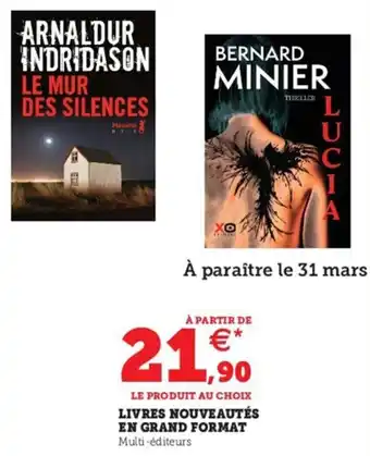 Hyper U Livres nouveautes en grand format offre