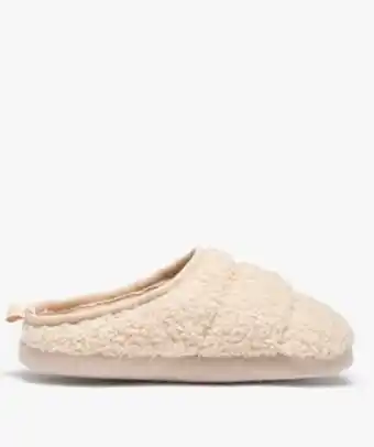 Gémo Chaussons femme mules plates en textile sherpa vue1 - gemo(homwr fem) - gemo offre