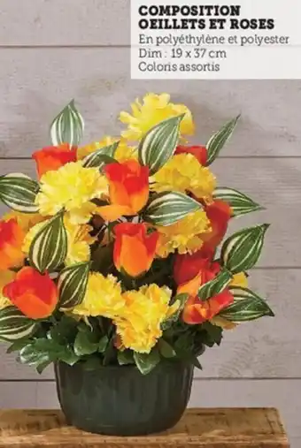 Hyper U Composition oeillets et roses offre