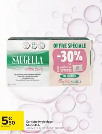 Carrefour Serviette hygiénique SAUGELLA offre
