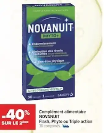 Carrefour Complément alimentaire NOVANUIT flash, phyto ou triple action offre