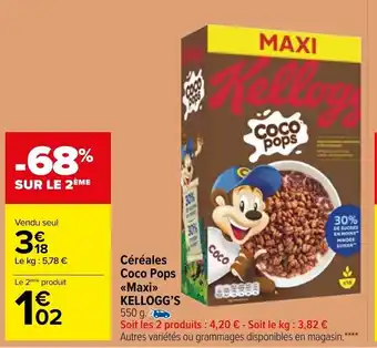 Carrefour Céréales coco pops maxi KELLOGG'S offre