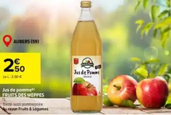 Carrefour Jus de pomme FRUITS DES WEPPES offre