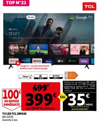 Auchan Drive Tv led tcl S8P635 offre
