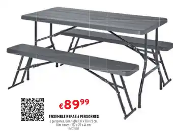 Trafic Ensemble repas 6 personnes offre