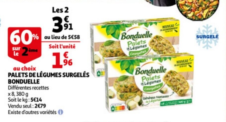 Promo Palets de légumes surgelés BONDUELLE chez Auchan Drive