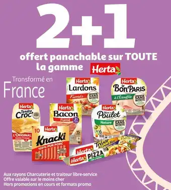 Auchan Supermarché Herta 2+1 offert panachable sur toute la gamme herta offre