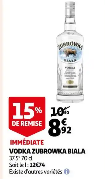 Auchan Supermarché Zubrowka biala vodka offre