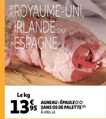Auchan Supermarché Agneau : épaule sans os de palette offre