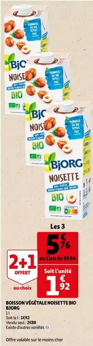 Bjorg boisson végétale noisette bio