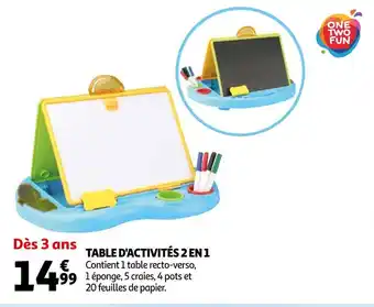 Auchan Supermarché One two fun table d'activités 2 en 1 offre