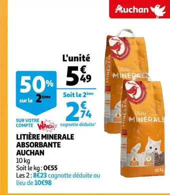 Auchan Supermarché Auchan litière minerale absorbante offre