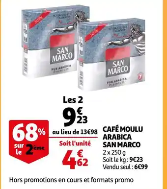 Auchan Supermarché San marco café moulu arabica offre