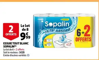 Auchan Supermarché Sopalin essuie tout blanc offre