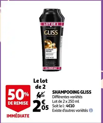 Auchan Supermarché Gliss shampooing offre