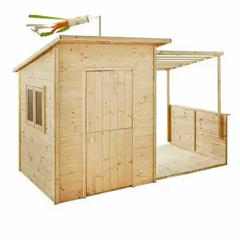 Truffaut Soulet - cabane en bois avec pergola pour enfants 2,46 x 1,60 x 1,60 cm - santa barbara offre