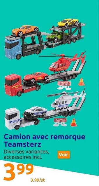 Action Camion avec remorque teamsterz offre