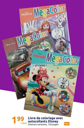 Livre de coloriage avec autocollants disney