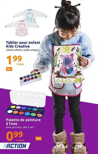 Action Tablier pour enfant kids creative offre