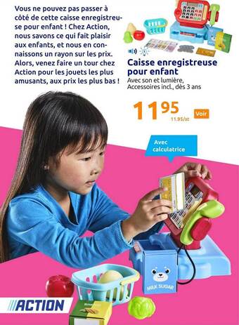Action Caisse enregistreuse pour enfant offre