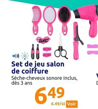 Action Set de jeu salon de coiffure offre