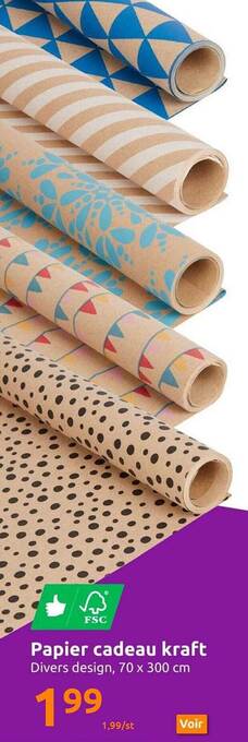 Action Papier cadeau kraft offre