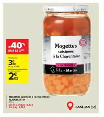 Carrefour Market Mogettes cuisinées à la charentaise alain martin offre