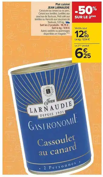 Carrefour Plant cuisiné jean larnaudie offre