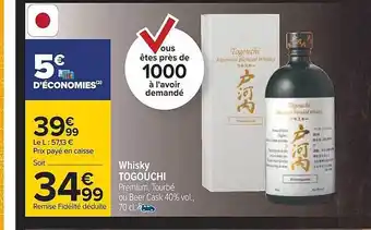 Carrefour Whisky togouchi offre
