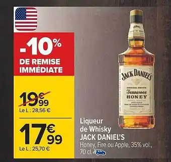 Carrefour Liqueur de whisky jack daniel's offre