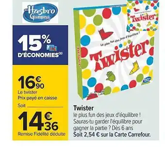 Carrefour Twister hasbro gaming offre