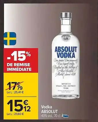 Carrefour Vodka absolut offre