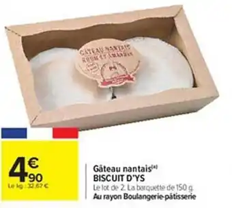 Carrefour Gâteau nantais biscuit d'ys offre