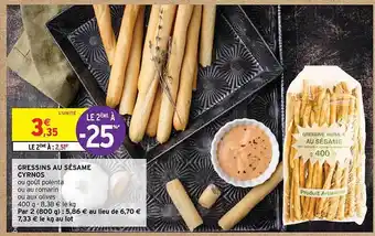 Intermarché Gressins au sésame cyrnos offre