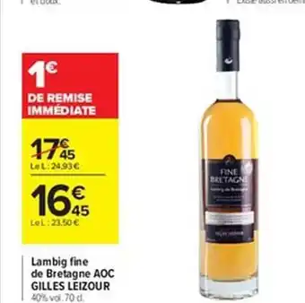 Carrefour Lambig fine de bretagne aoc gilles leizour offre