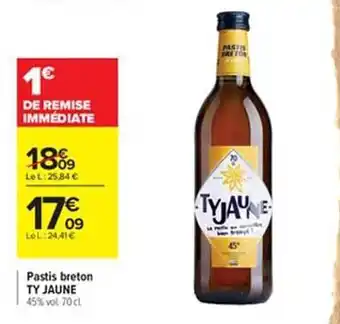Carrefour Pastis breton ty jaune offre