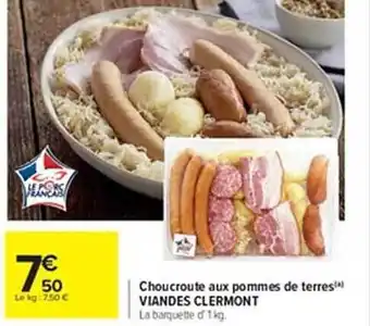 Carrefour Choucroute aux pommes de terres viandes clermont offre