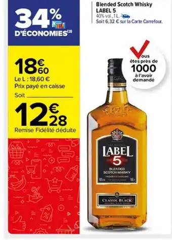 Carrefour Market Blended scotch whisky label 5 offre